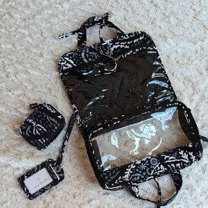 Vera Bradley Paisley Noir Black and White Hanging Travel Organizer Bundle 3pc